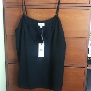 Socialite Lace Trim Camisole Top - Black, L